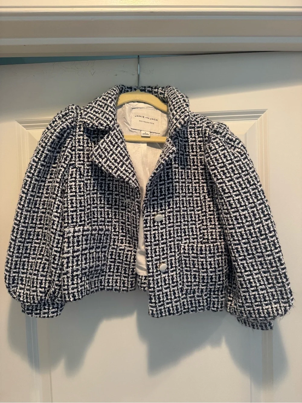 Janie and Jack Black and White Tweed Jacket